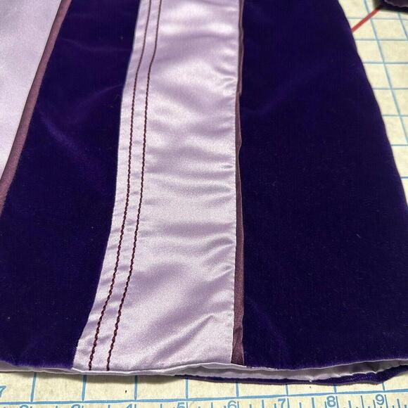 Handmade Purple Satin Floral Open Boho Jacket Opus 1 100% Cotton Hippie One Size - Picture 3 of 15